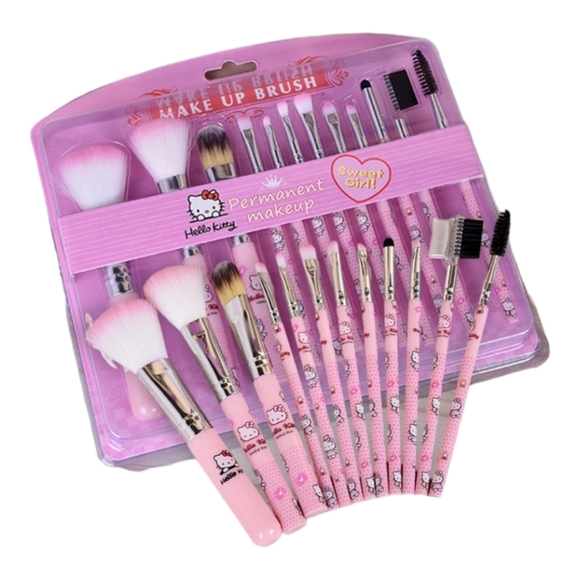 New, Twelve-Piece Hello Kitty Professional Makeup Brush Set - Picture 6 of 7